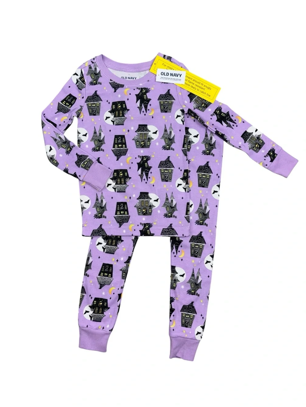 Old Navy Haunted House Pajama Set 3T Purple